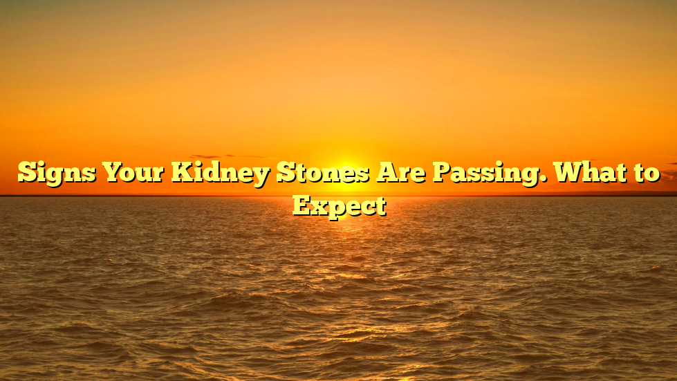 Signs Your Kidney Stones Are Passing. What to Expect
