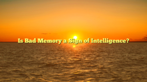 Is Bad Memory a Sign of Intelligence?